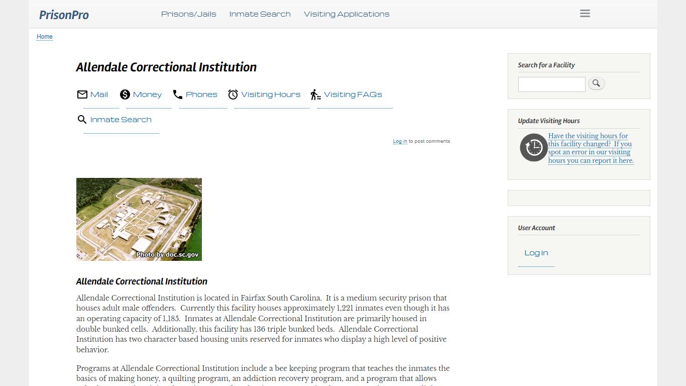 Allendale Correctional Institution - PrisonPro